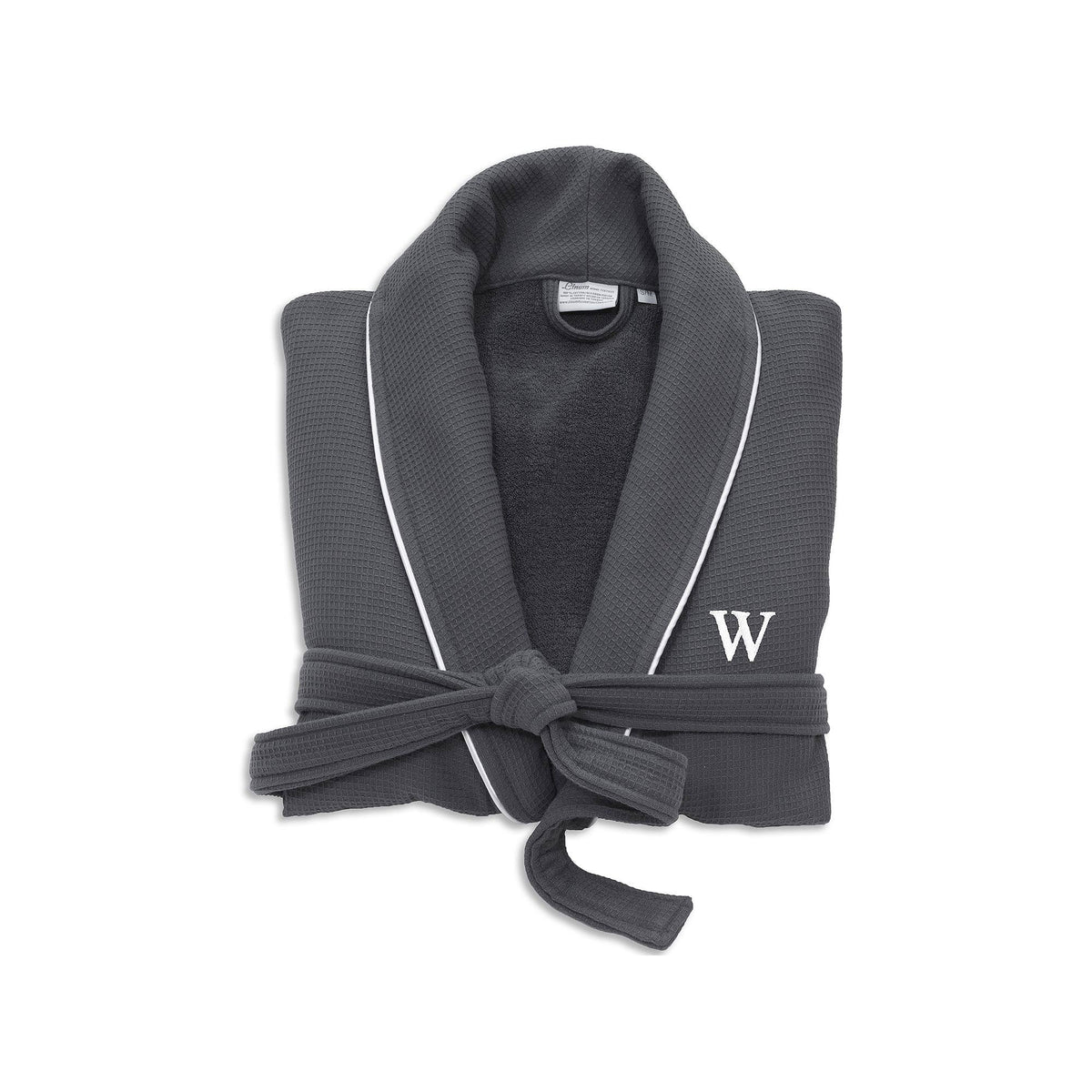 Dark Gray Turkish Cotton Waffle Terry Bathrobe U32804