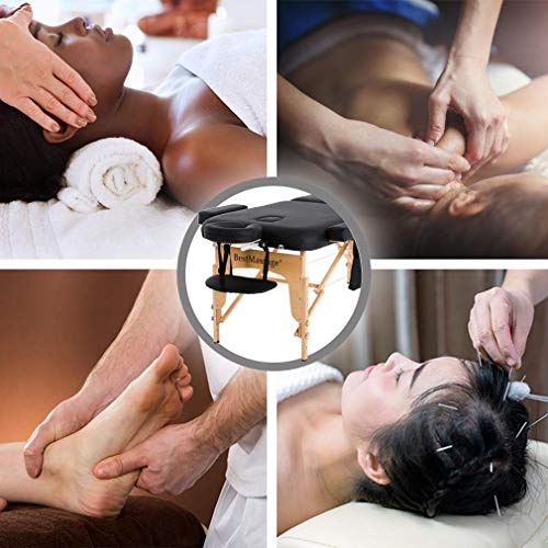 Portable Massage Table 28 Inch Wide Adjustable Folding PU Leather C74314
