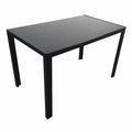 Black Tempered Glass Iron Dinner Table P74077