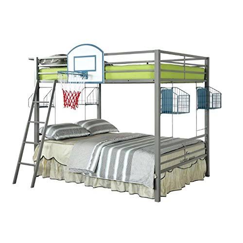 Full Over Full Bunk Bed with Shelf I258931