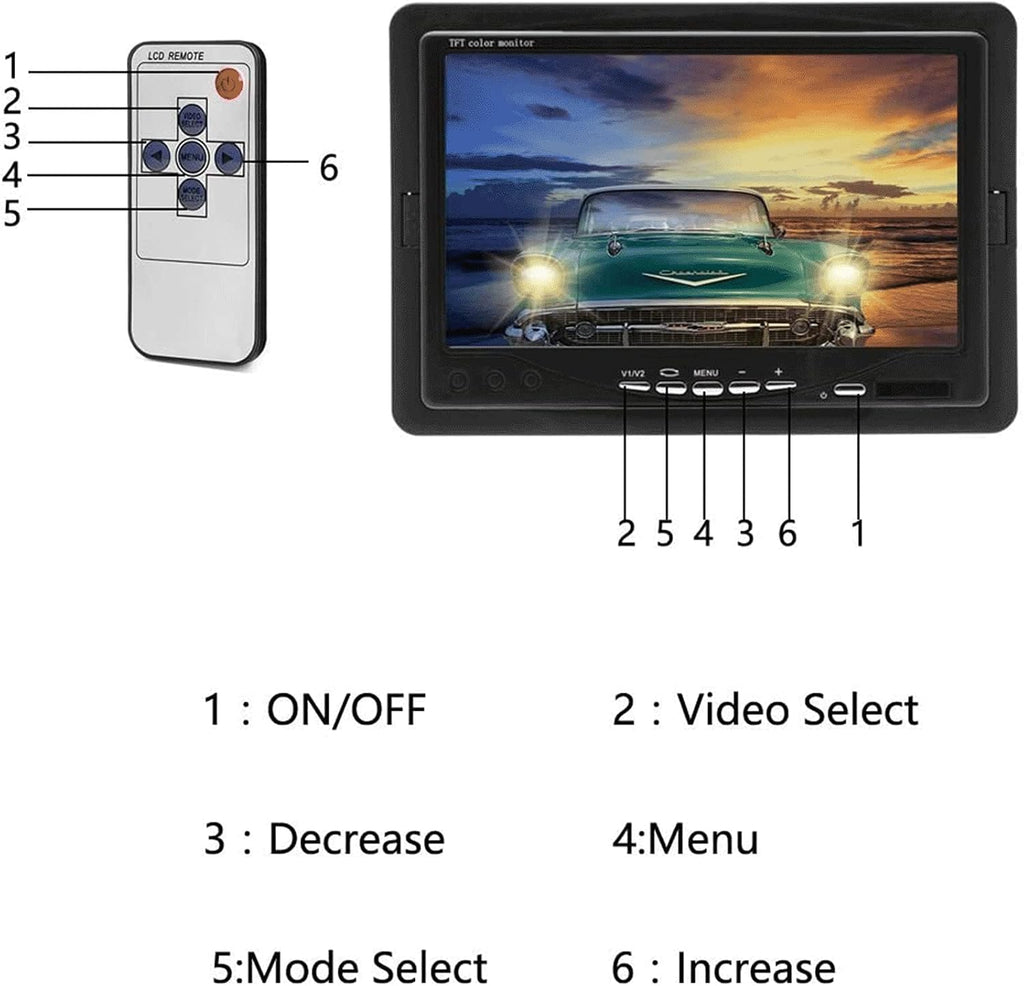 Backup Camera with Monitor Kit, Waterproof Night Vision 7 Monitor Q274