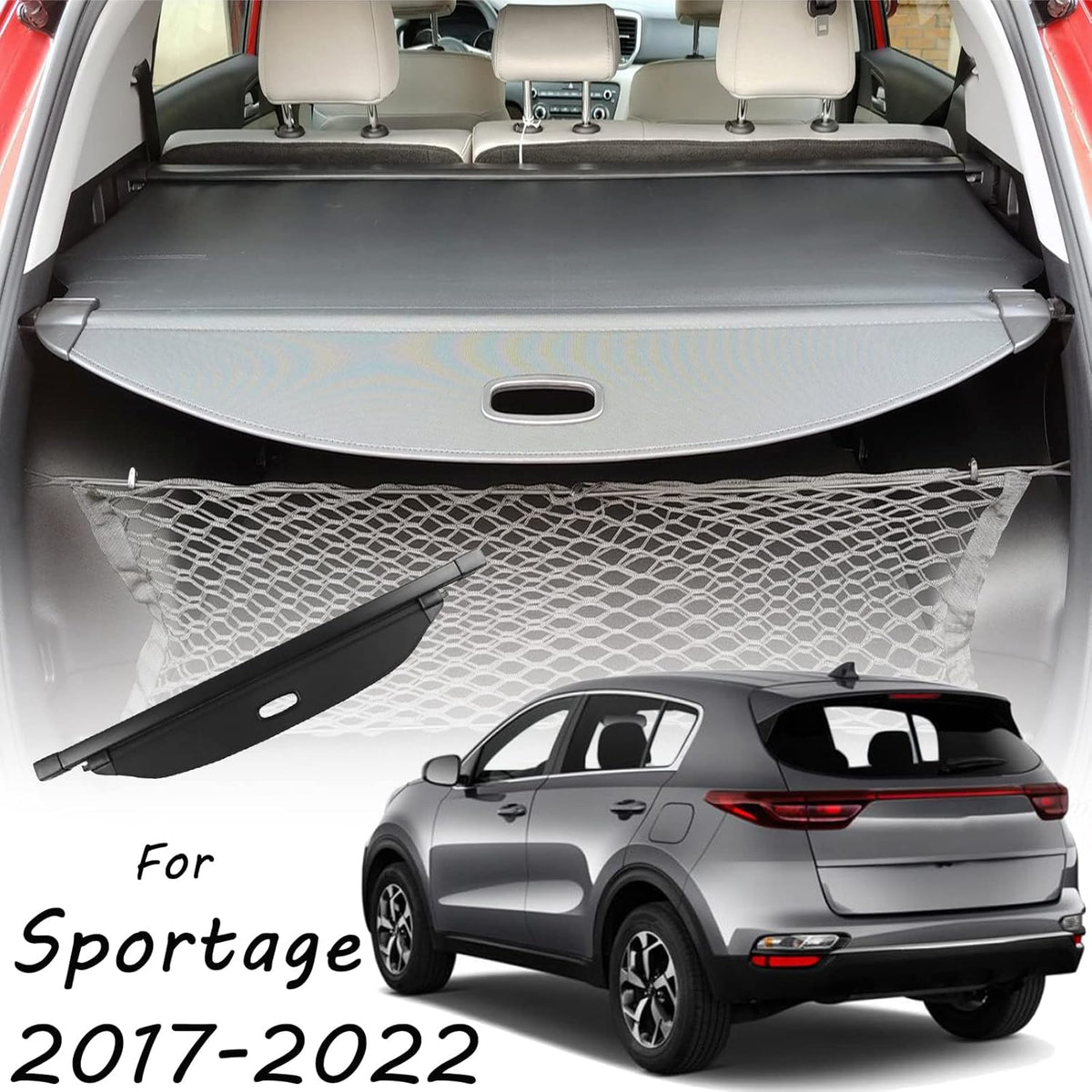 Retractable Cargo Cover Trunk Cover Black V130