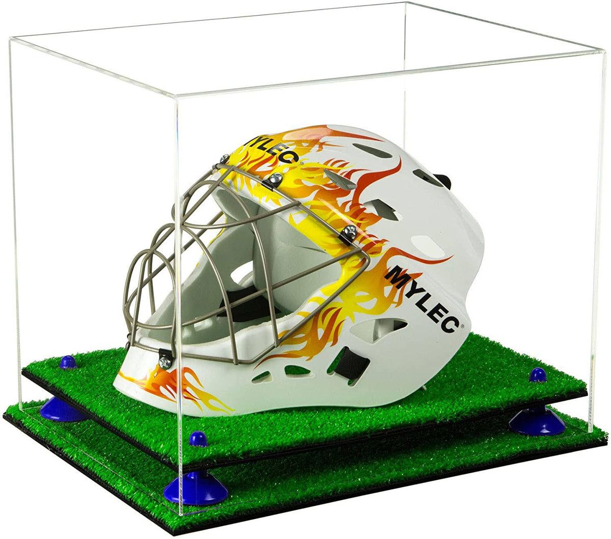 Clear Acrylic Display Case with Navy Blue Risers G16293