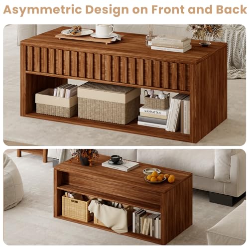 Lift Top Coffee Table with Storage Shelf M7876