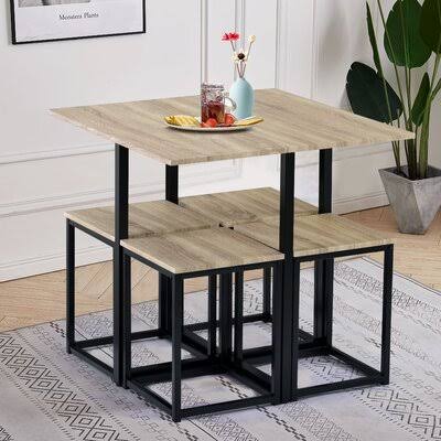 5-Piece Dining Set Oak Black B78919