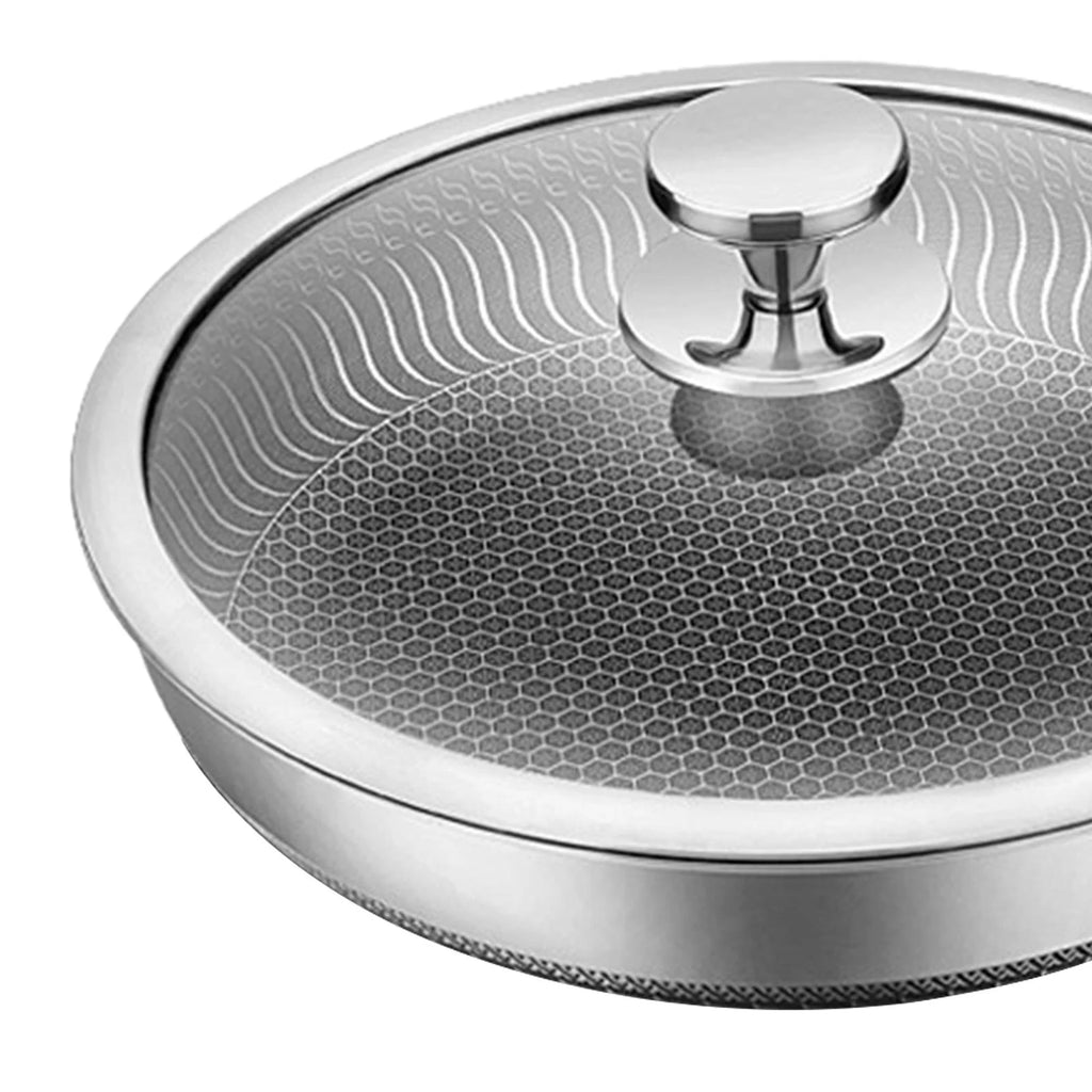 Stainless Steel Wok with Lid 32cm N259