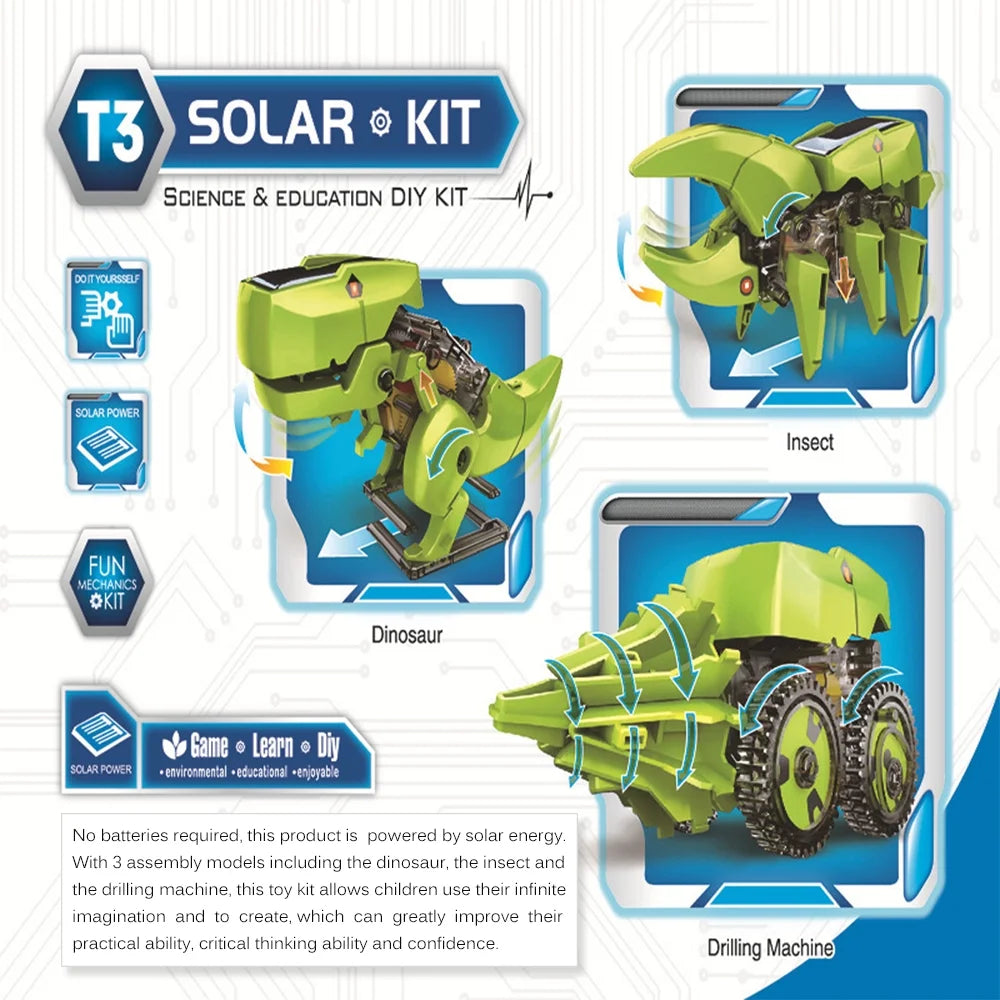 3 in 1 Solar Robot DIY STEM Science Experiment Assembly Model J252