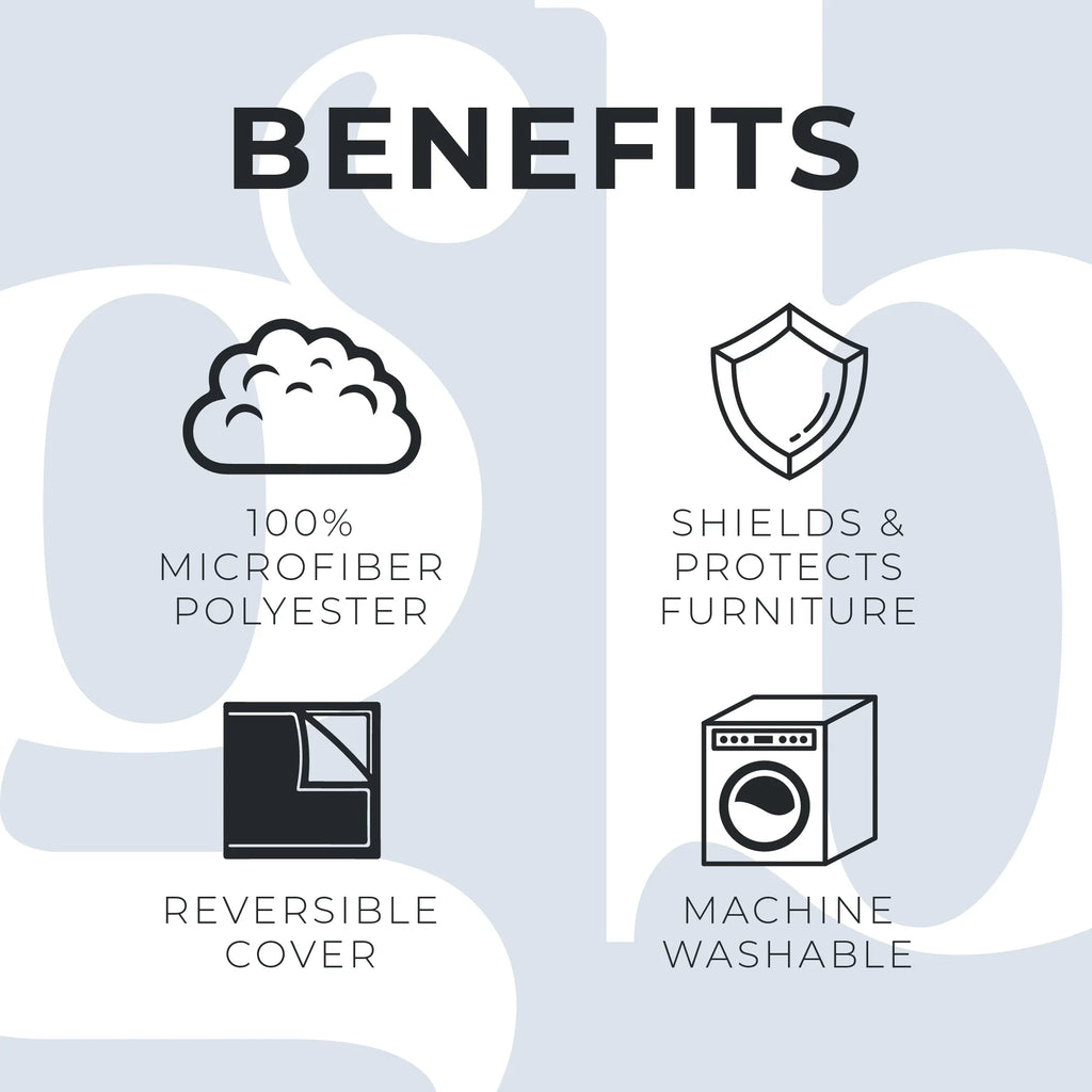 Grey Reversible Washable Pet Furniture Protector C916