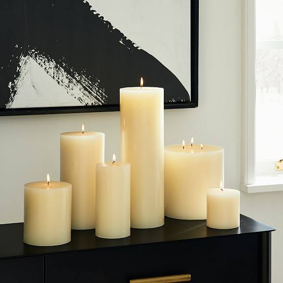 Ivory Unscented Pillar Candle K445107