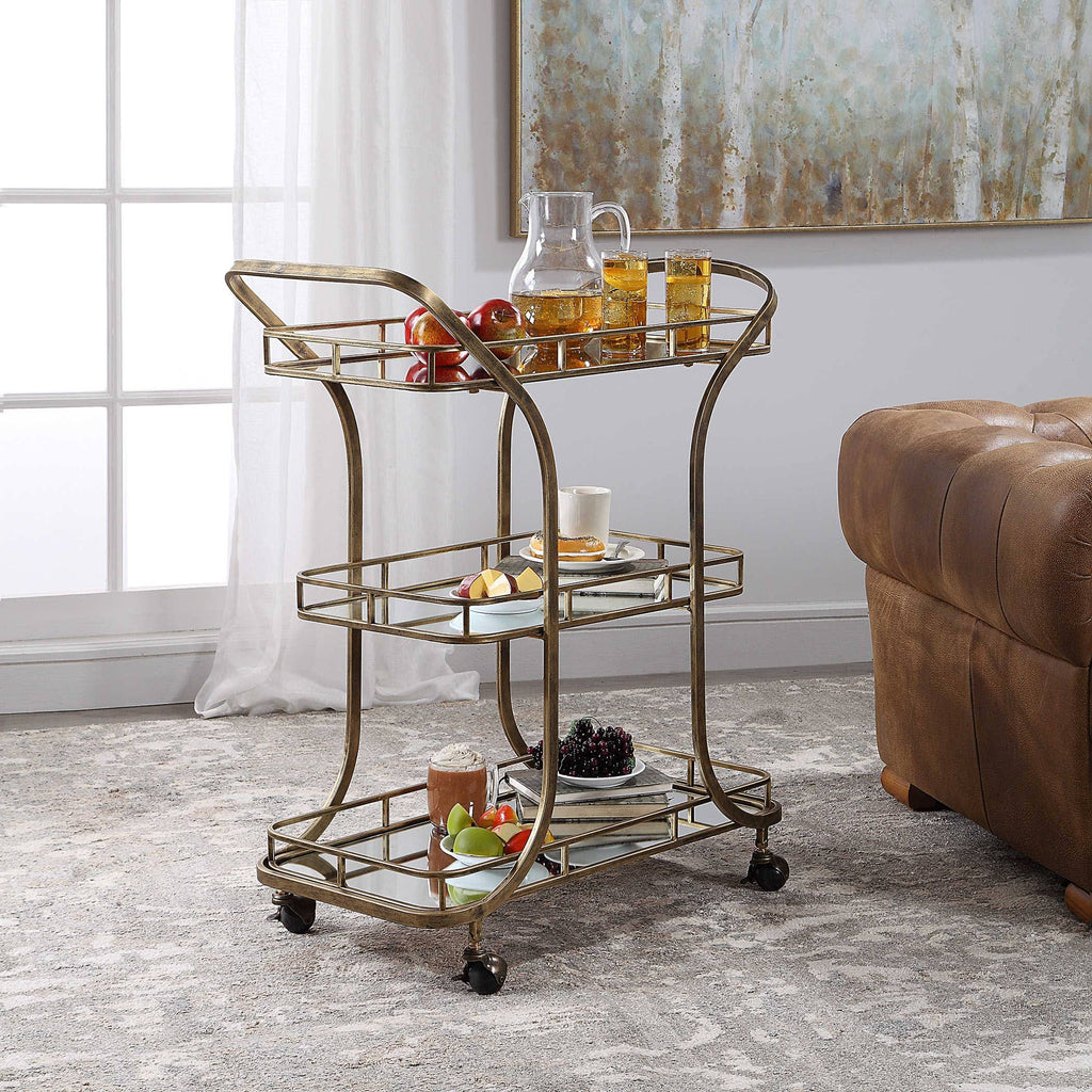 Gold Serving Cart N785487