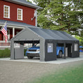 Carport 20x12ft Portable Garage with Roll-up Ventilated Windows & Removable Sidewalls F248