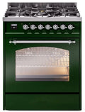 30 Dual Fuel Natural Gas Range Emerald Green Chrome Trim W3399