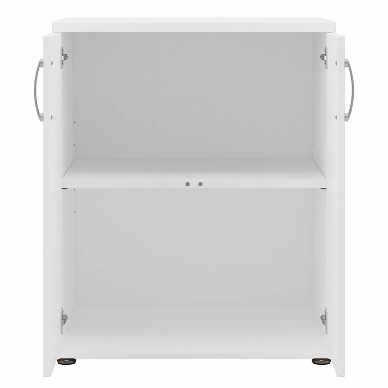 White Engineered Wood Cabinet with Doors L1830