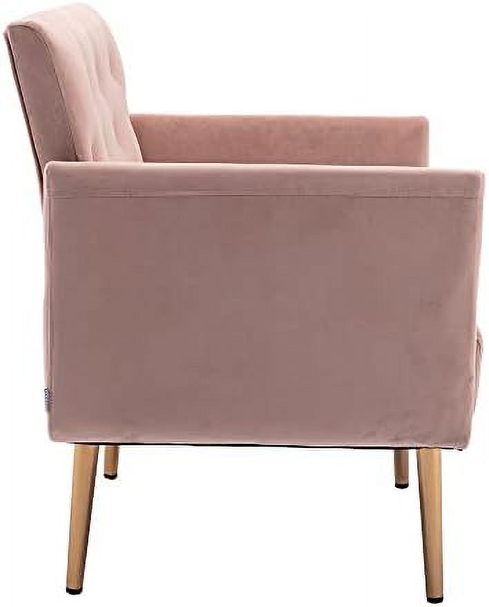 Teal Velvet Upholstered Accent Chair with Golden Legs J233