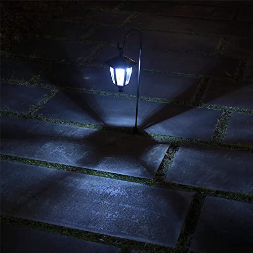 34 Inch Hanging Solar Lights, 2 Pack Warm White LED Garden Lanterns with 2 Shepherd Hooks G633
