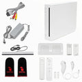 White Wii Console with 2 Remotes, 2 Nunchucks, Dual Dock Stand, Sensor Bar, AV Cable and 2 Gaming Sleeves O5848