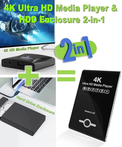 4K Ultra HD Media Player & HDD Enclosure 2-in-1 J210871
