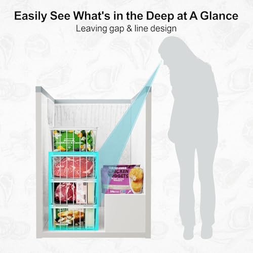 4 Pack Stackable Black Freezer Organizer Bins A150102