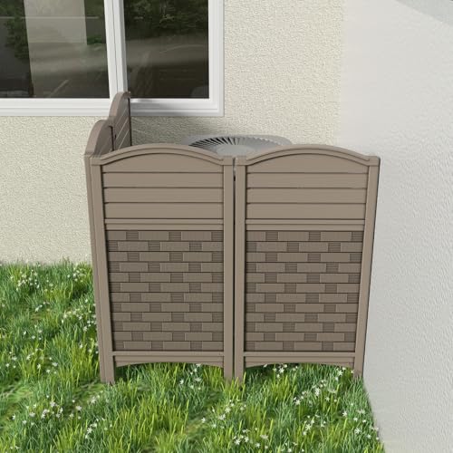 Off White 4 Panels Resin Fence Panels Kit, 45" x 22" Per Panel A10069