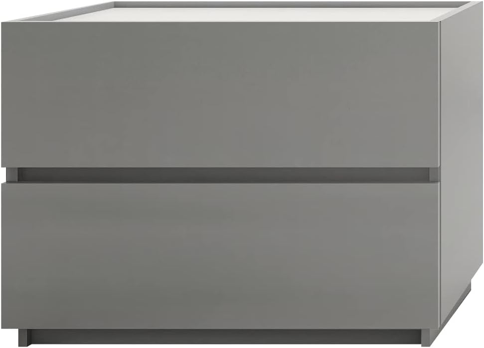 Gray 2-Drawer Stackable Dresser C2273