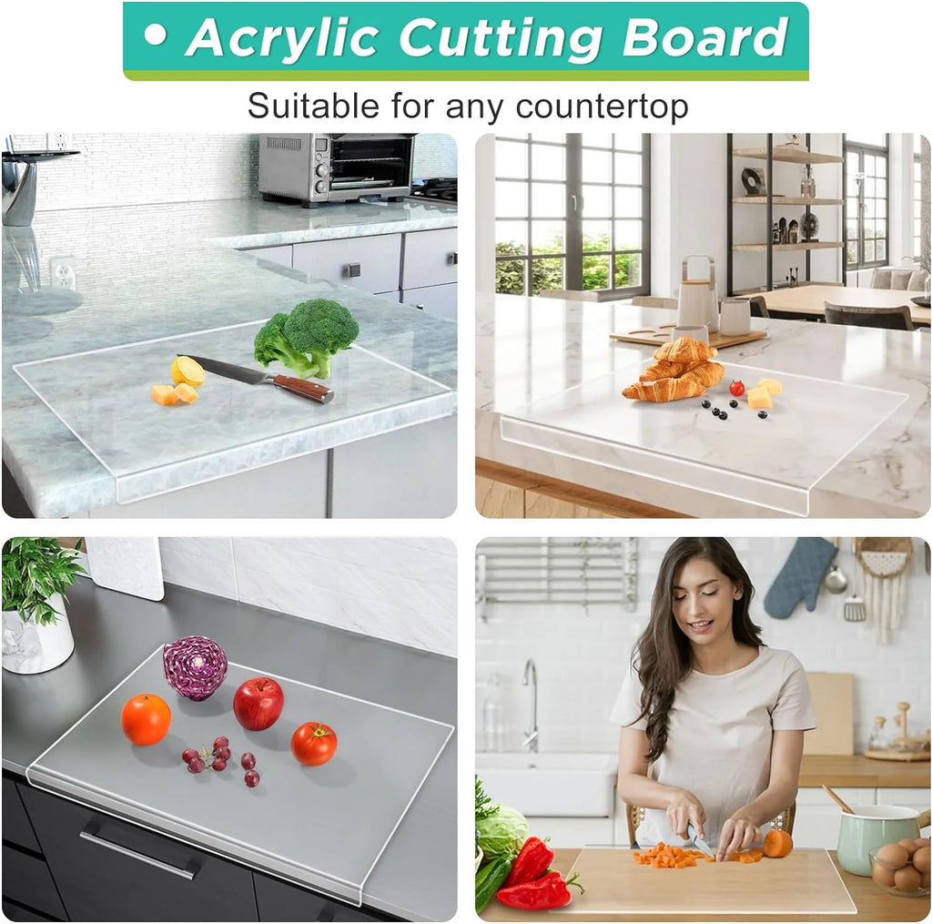 Acrylic Cutting Board with Lip, Transparent 23.6x 17.7in G30222