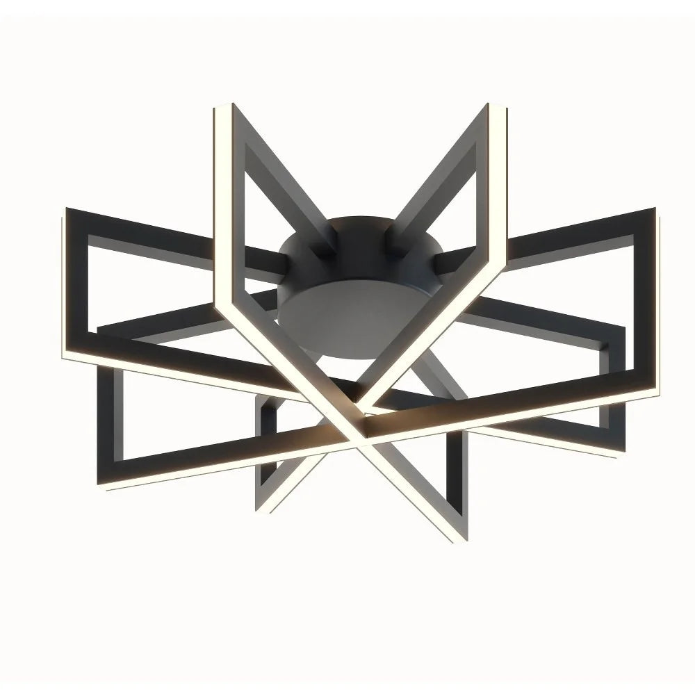 38W 1 LED Flush Mount 17 Inches Wide Black P52502