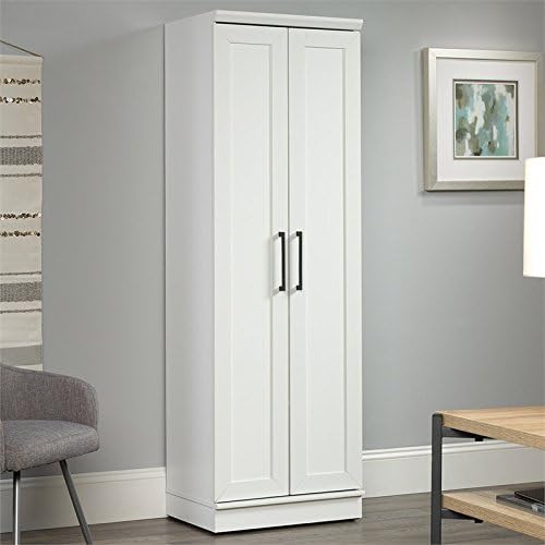 White Storage Cabinet with Door and Shelves P48947