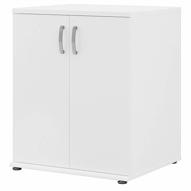 White Engineered Wood Cabinet with Doors L1830