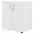 White Engineered Wood Cabinet with Doors L1830