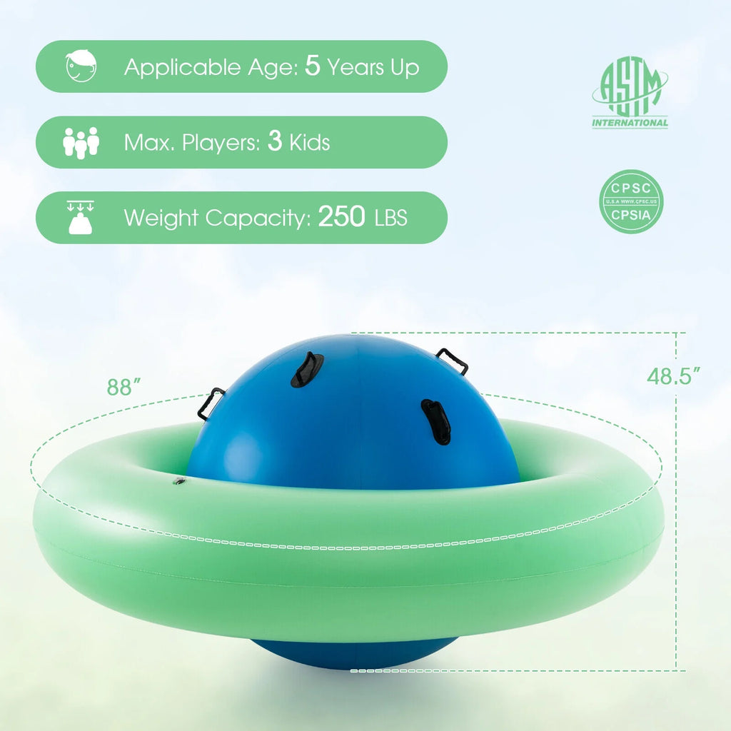Green & Blue Inflatable Dome Rocker Bouncer with 6 Handles S265603