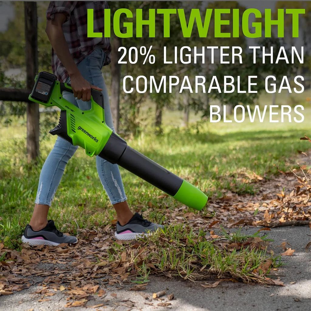 48V Brushless Leaf Blower 515CFM 125MPH with 2 2.0Ah Batteries & 4A Dual Port Charger S4446