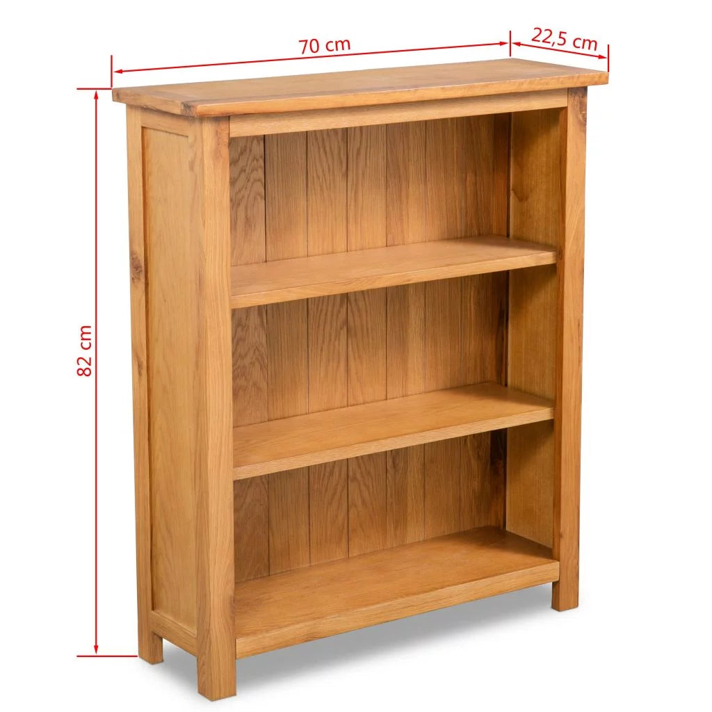 3-Tier Solid Oak Wood Bookcase F4054