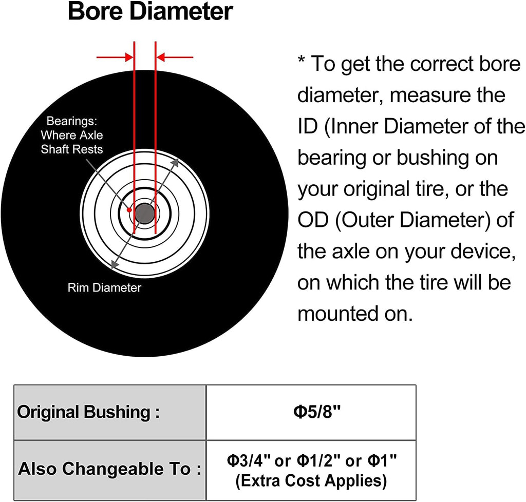 4.80/4.00-8 Solid Flat-Free Wheelbarrow Wheels with Ball Bearing G57455