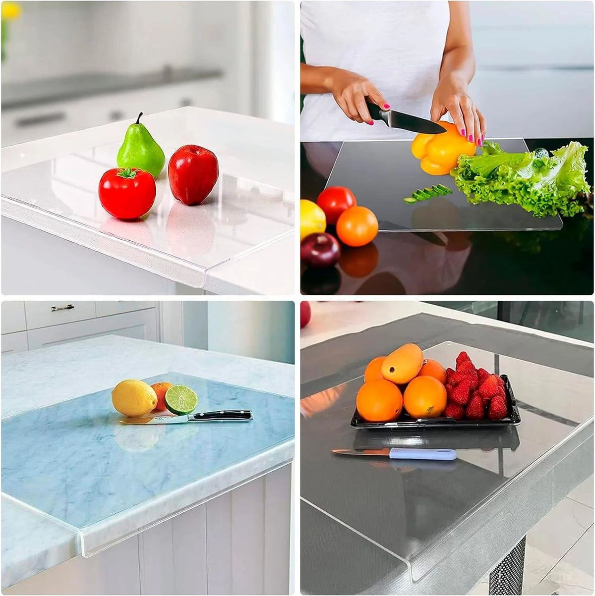 Acrylic Cutting Board with Lip, Transparent 23.6x 17.7in G30222