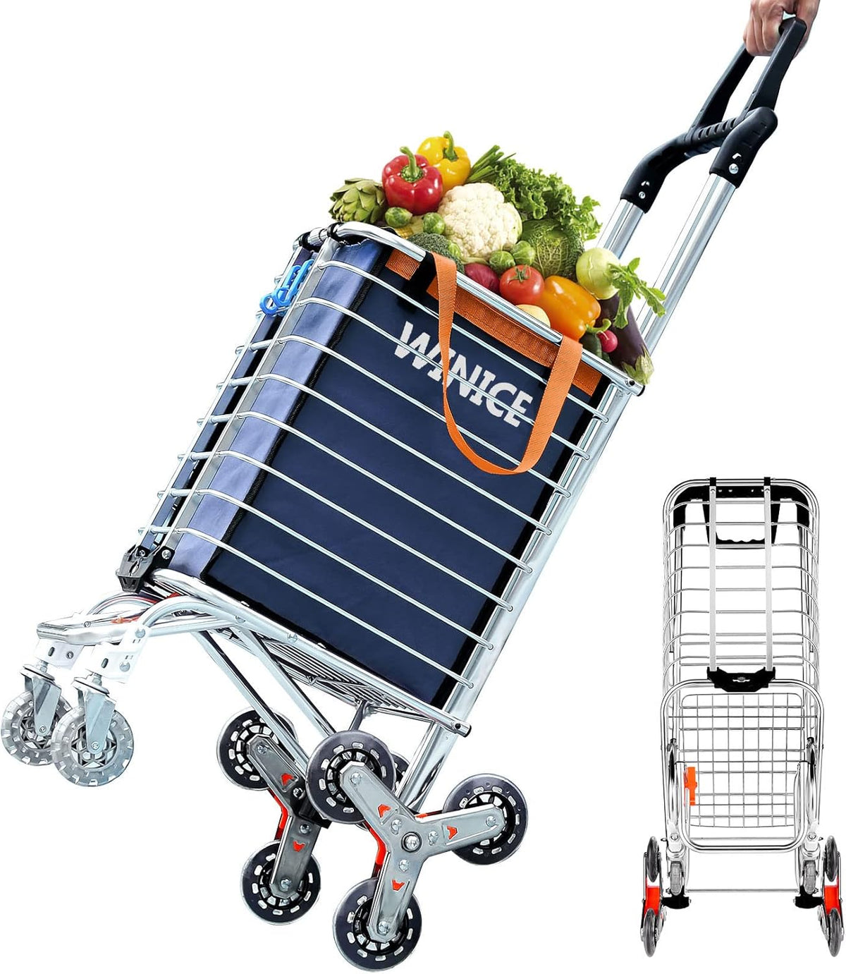 Blue Heavy Duty Stair Climbing Shopping Cart Q893