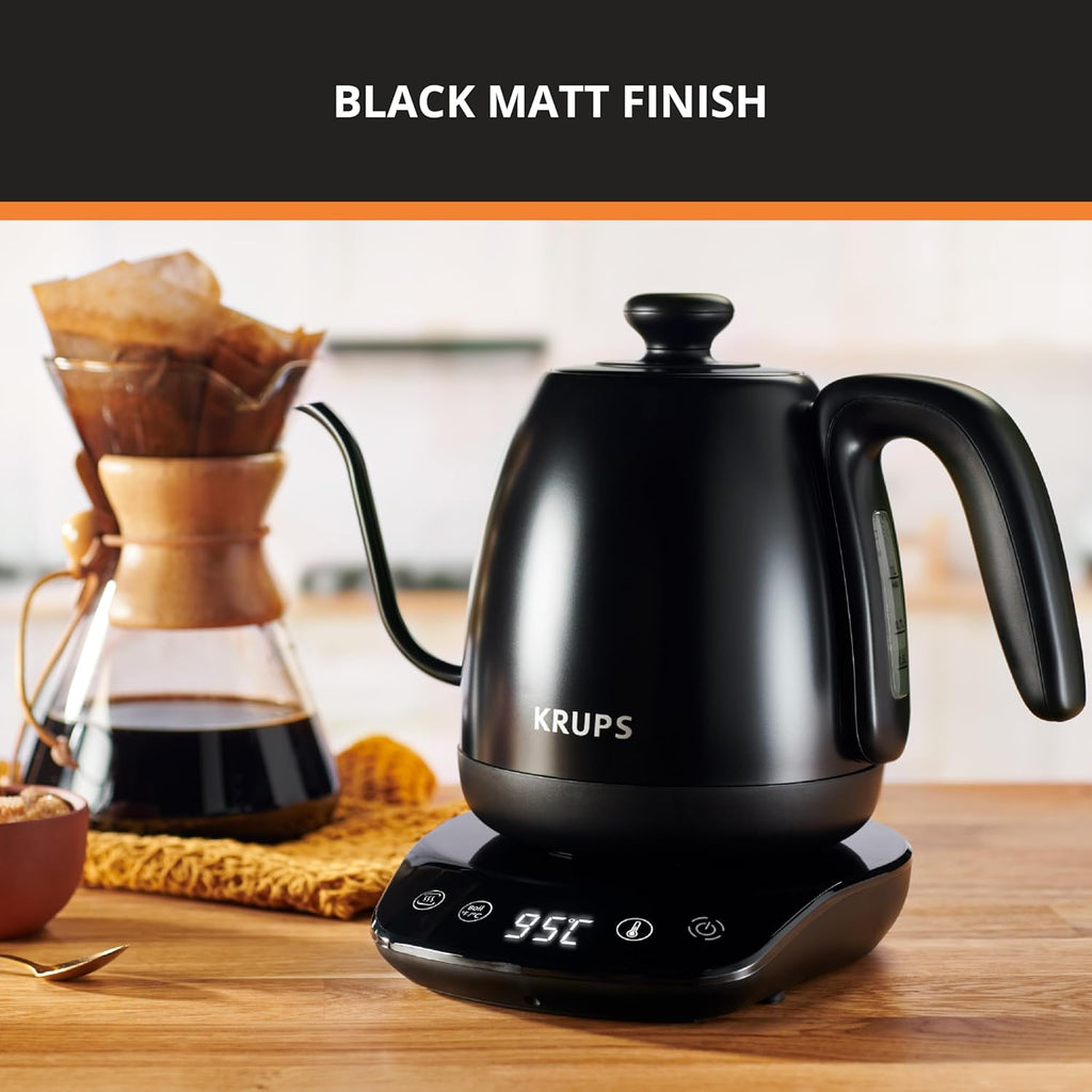 Black Stainless Steel Gooseneck Electric Kettle 1 Liter R65114