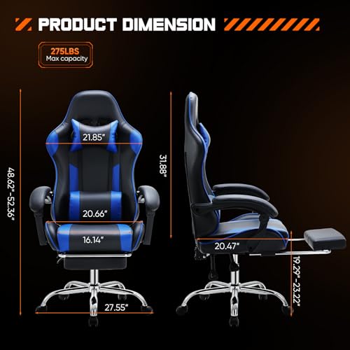 Ergonomic Computer Chair with Footrest and Lumbar Support S805707