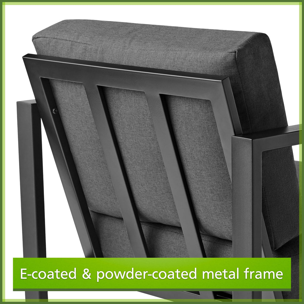 4-Piece Outdoor Patio Conversation Set, Seats 4, Gray R10900