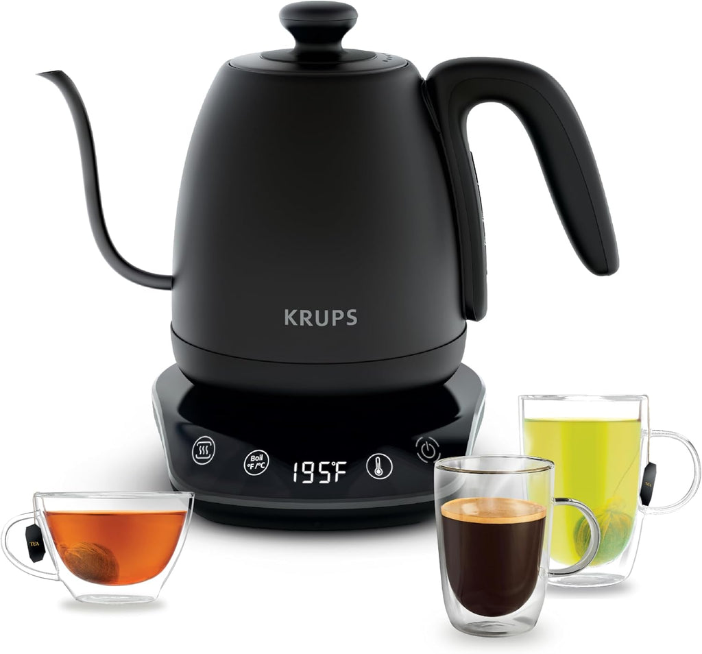 Black Stainless Steel Gooseneck Electric Kettle 1 Liter R65114