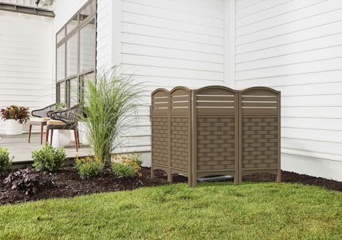 Off White 4 Panels Resin Fence Panels Kit, 45" x 22" Per Panel A10069