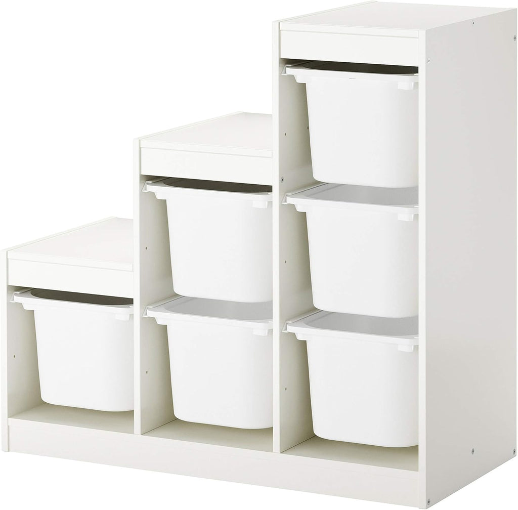White 99x44x94 cm Storage Combination with Boxes U543127
