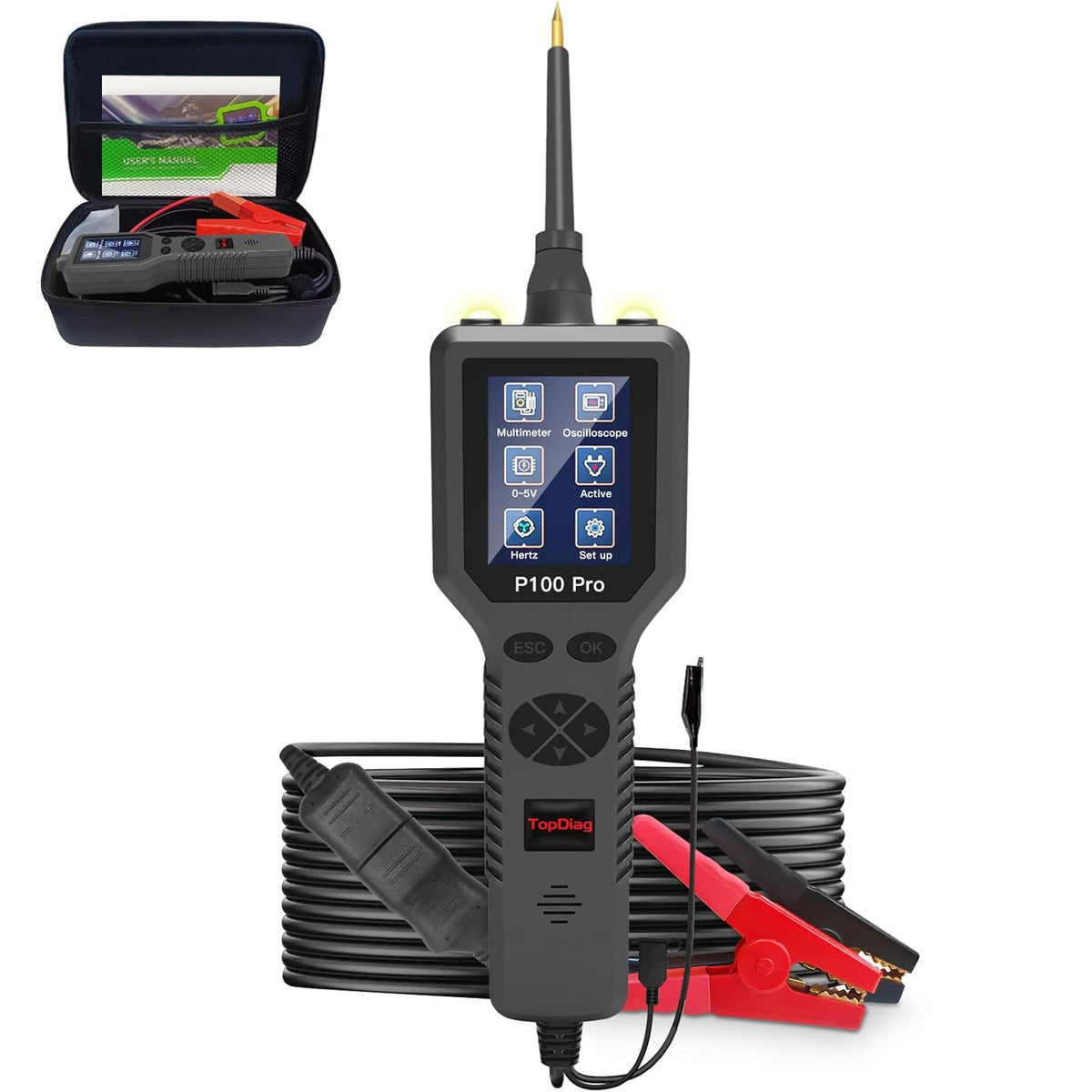 Power Circuit Probe Kit, Automotive Circuit Tester with Multimeter, 20FT Cable, Two LED Lights for 12V 24V Car Vehicle I679311