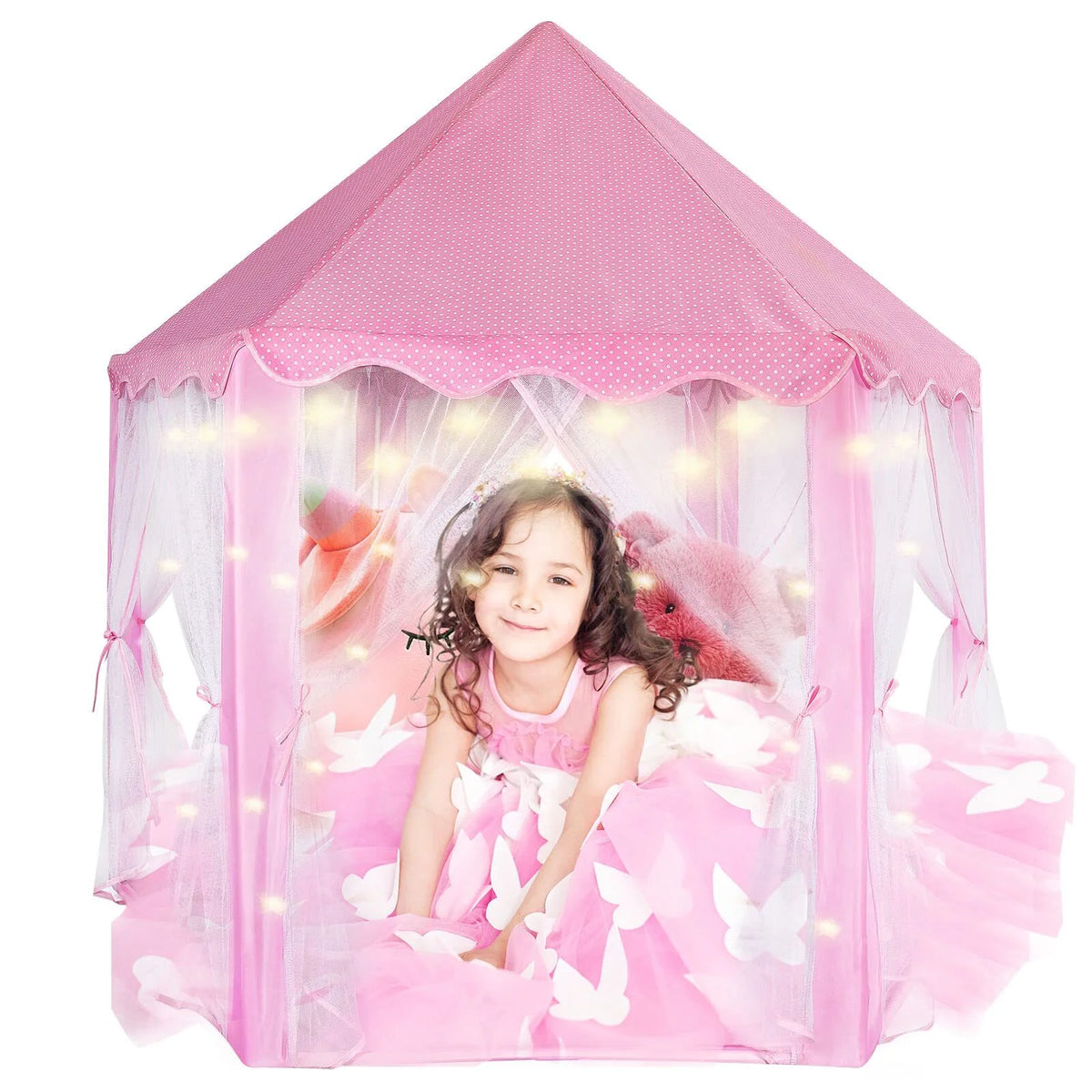 Castle Princess Tents with Lights, Kids Tents for Indoor and Outdoor Play R587964