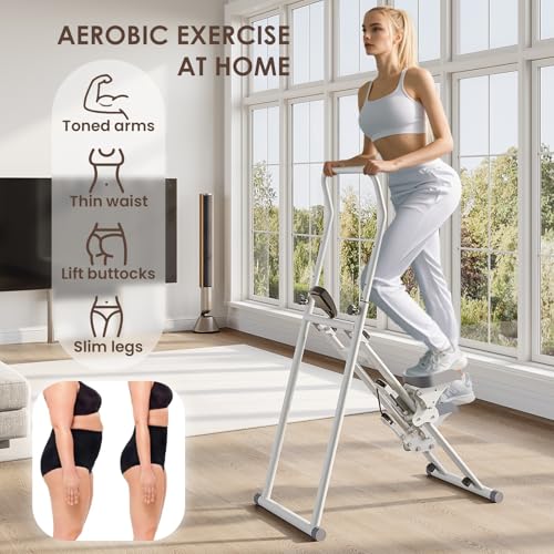 Compact Folding Stair Stepper with Adjustable Handlebar & Pedals R571