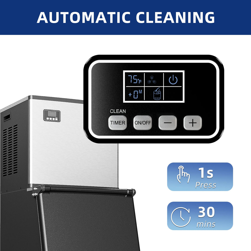 Commercial Ice Maker Machine, Stainless Steel Clear Ice Cube Maker V1175