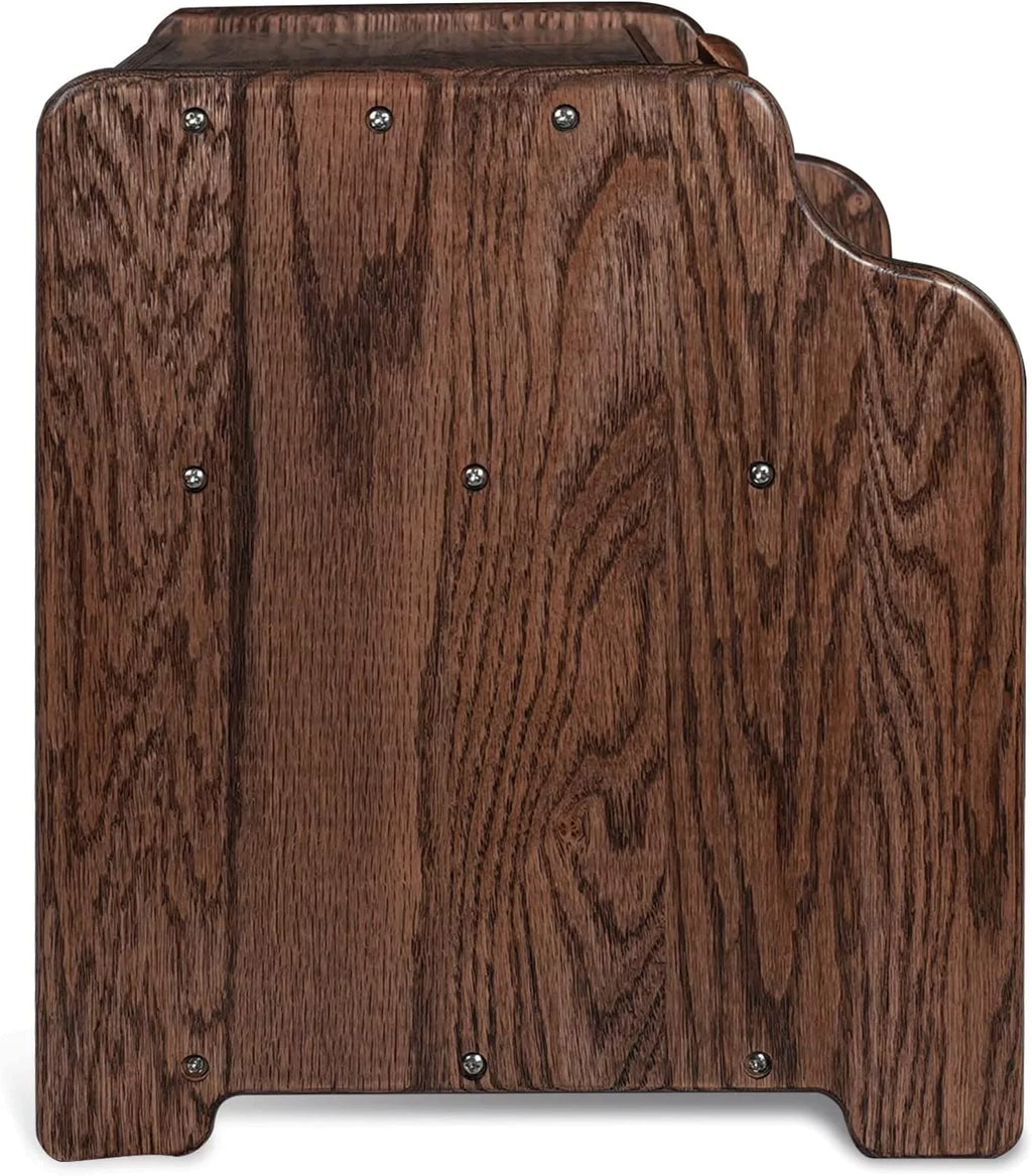 Solid Wood Oak Bread Box with Clear Window Z5099