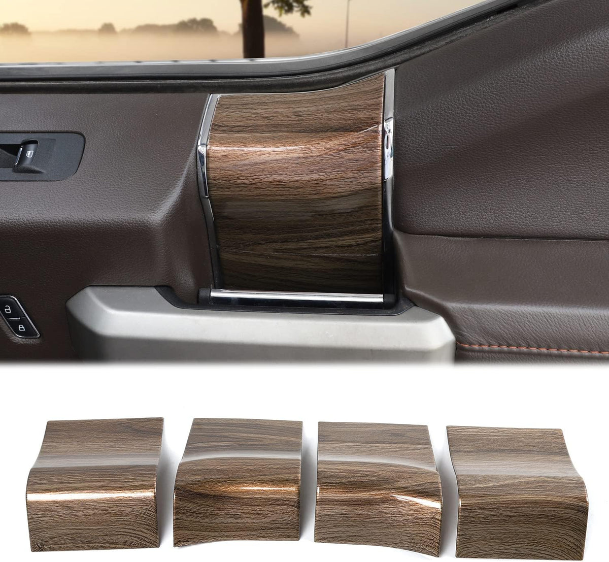 Red Carbon Fiber Interior Door Handle Panel Trim Cover Q912792