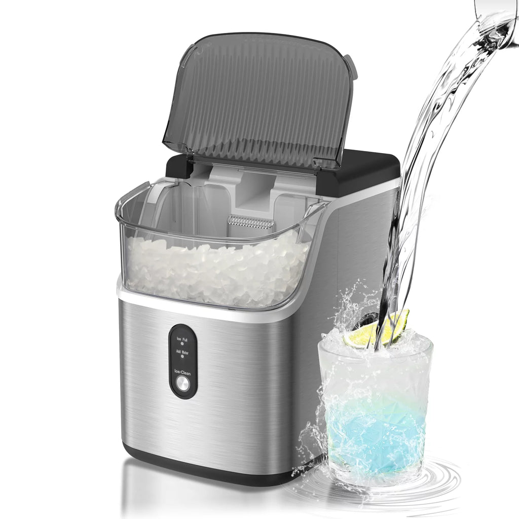 Nugget Ice Maker Countertop 33lbs/24H Self-Cleaning Stainless Steel Silver V716399