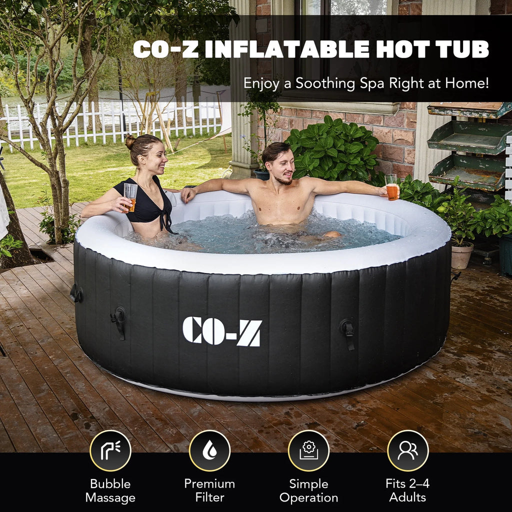 4 Person 6ft Inflatable Hot Tub Pool with Massage Jets K18322