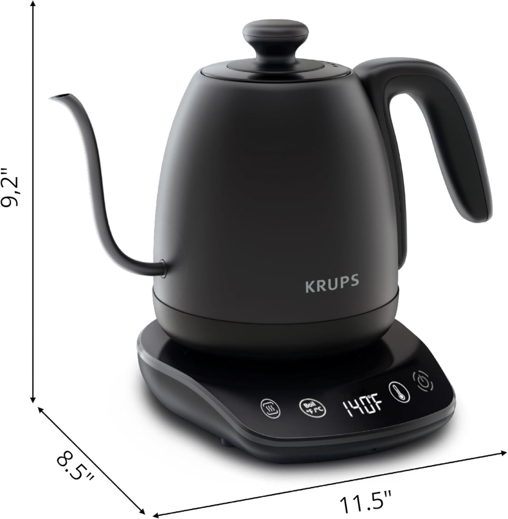 Black Stainless Steel Gooseneck Electric Kettle 1 Liter R65114